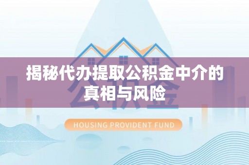 电白揭秘代办提取公积金中介的真相与风险