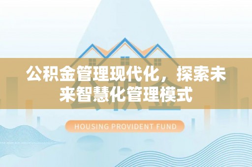 电白公积金管理现代化，探索未来智慧化管理模式
