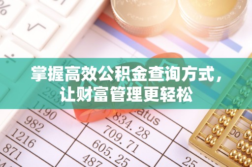 电白掌握高效公积金查询方式，让财富管理更轻松