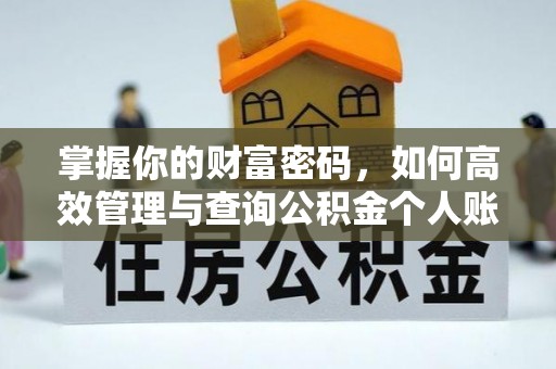 电白掌握你的财富密码，如何高效管理与查询公积金个人账户信息