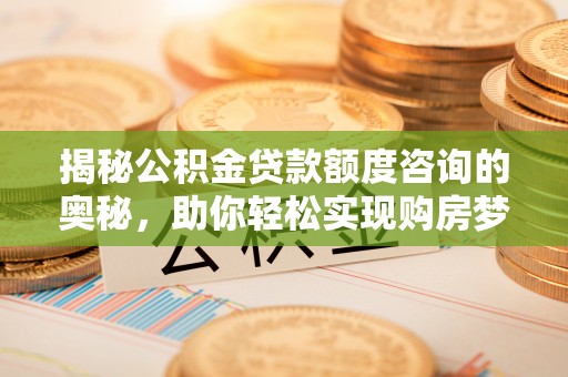 电白揭秘公积金贷款额度咨询的奥秘，助你轻松实现购房梦想
